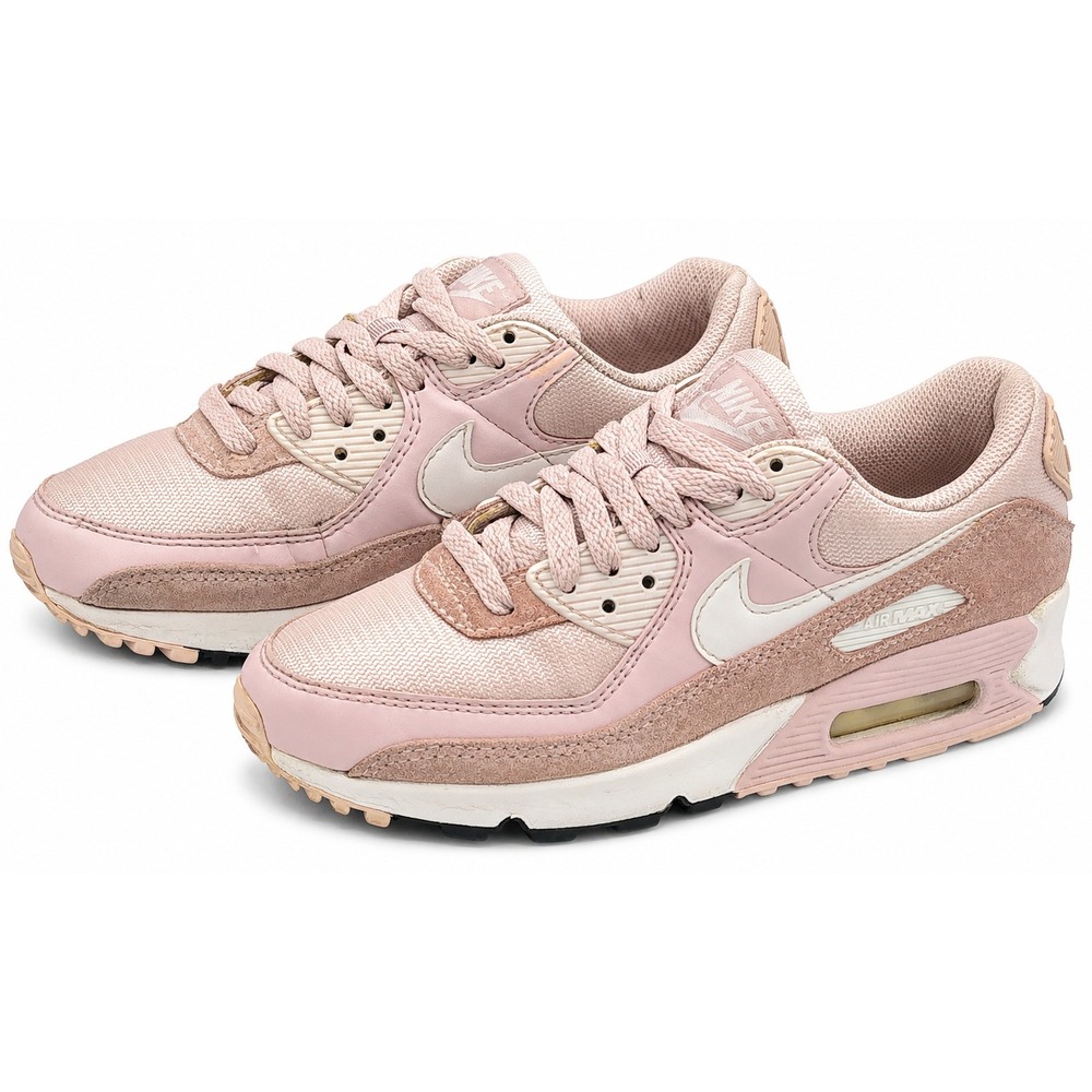 Nike Air Max 90 Barely Rose Women's Size 6 White Casual Running Shoes CZ6221-600
